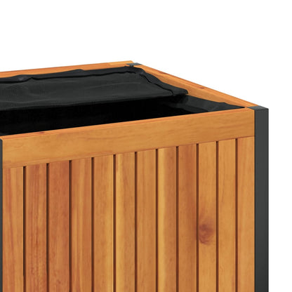 vidaXL Outdoor Cushion Box 45x45x45/53 cm Solid Wood Acacia and Steel - Brown