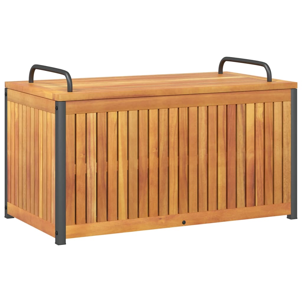 vidaXL Outdoor Cushion Box 85x45x45/53 cm Solid Wood Acacia and Steel - Brown