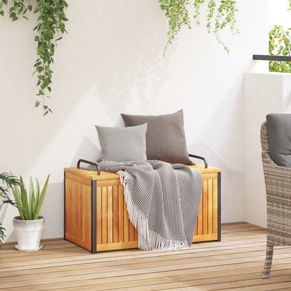 vidaXL Outdoor Cushion Box 85x45x45/53 cm Solid Wood Acacia and Steel - Brown
