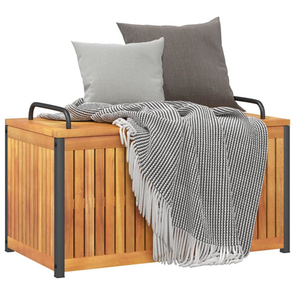vidaXL Outdoor Cushion Box 85x45x45/53 cm Solid Wood Acacia and Steel - Brown