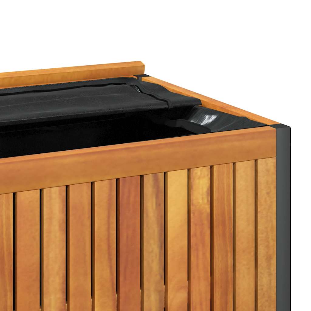vidaXL Outdoor Cushion Box 85x45x45/53 cm Solid Wood Acacia and Steel - Brown