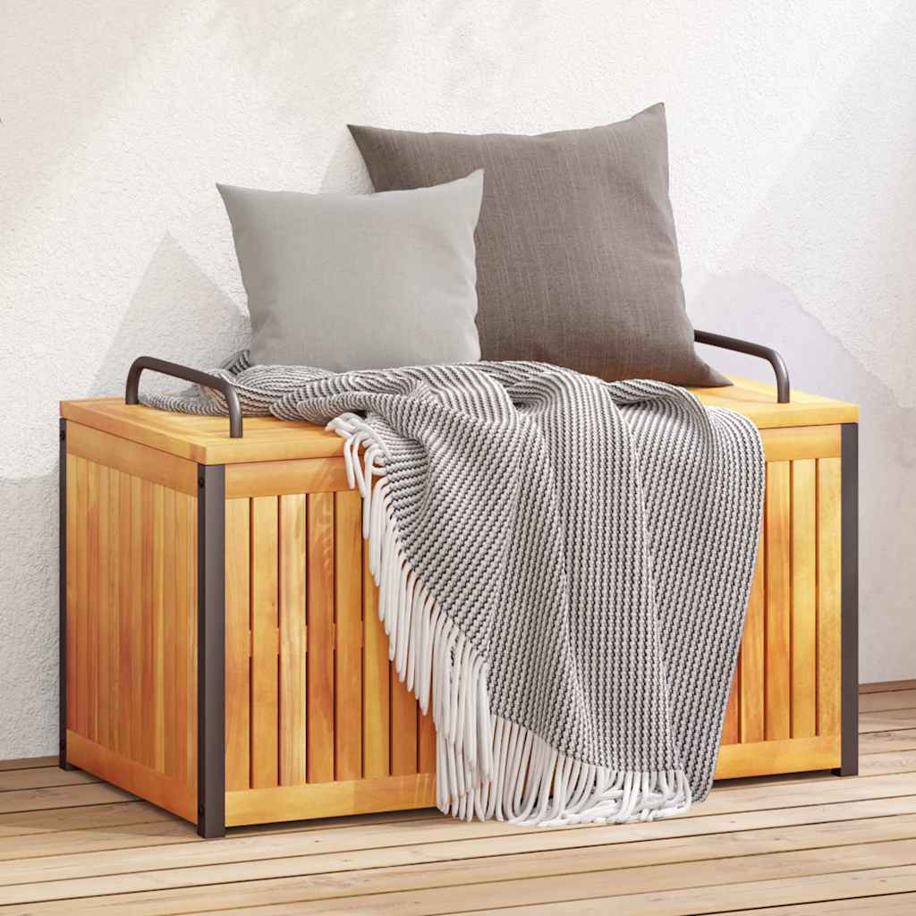 vidaXL Outdoor Cushion Box 85x45x45/53 cm Solid Wood Acacia and Steel - Brown