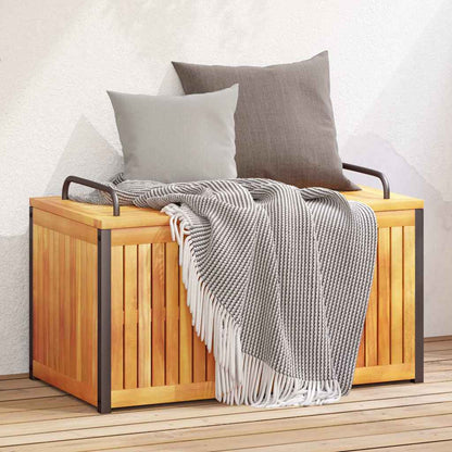 vidaXL Outdoor Cushion Box 85x45x45/53 cm Solid Wood Acacia and Steel - Brown