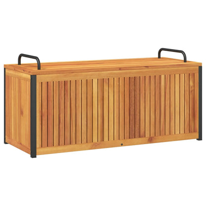 vidaXL Outdoor Cushion Box 110x45x42/53 cm Solid Wood Acacia and Steel - Brown