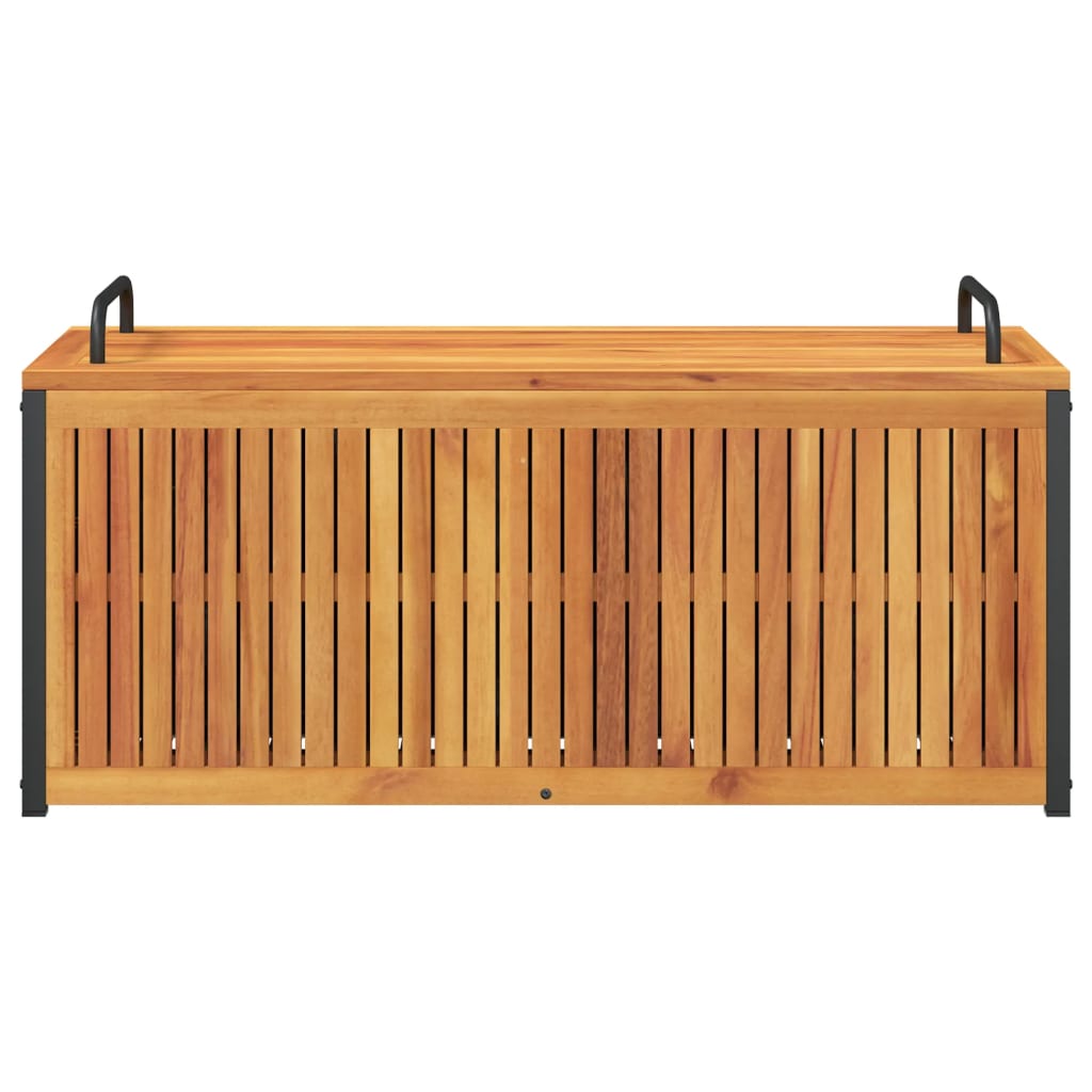 vidaXL Outdoor Cushion Box 110x45x42/53 cm Solid Wood Acacia and Steel - Brown