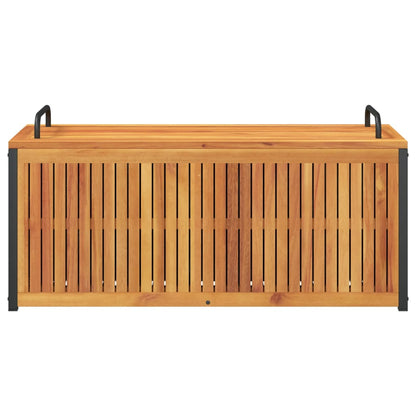 vidaXL Outdoor Cushion Box 110x45x42/53 cm Solid Wood Acacia and Steel - Brown