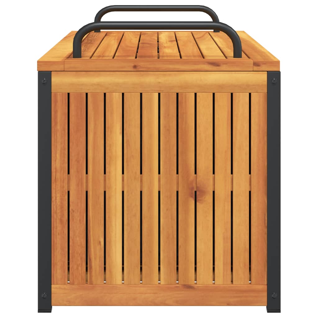 vidaXL Outdoor Cushion Box 110x45x42/53 cm Solid Wood Acacia and Steel - Brown