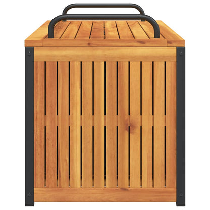 vidaXL Outdoor Cushion Box 110x45x42/53 cm Solid Wood Acacia and Steel - Brown