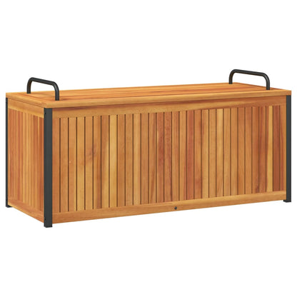 vidaXL Outdoor Cushion Box 110x45x42/53 cm Solid Wood Acacia and Steel - Brown
