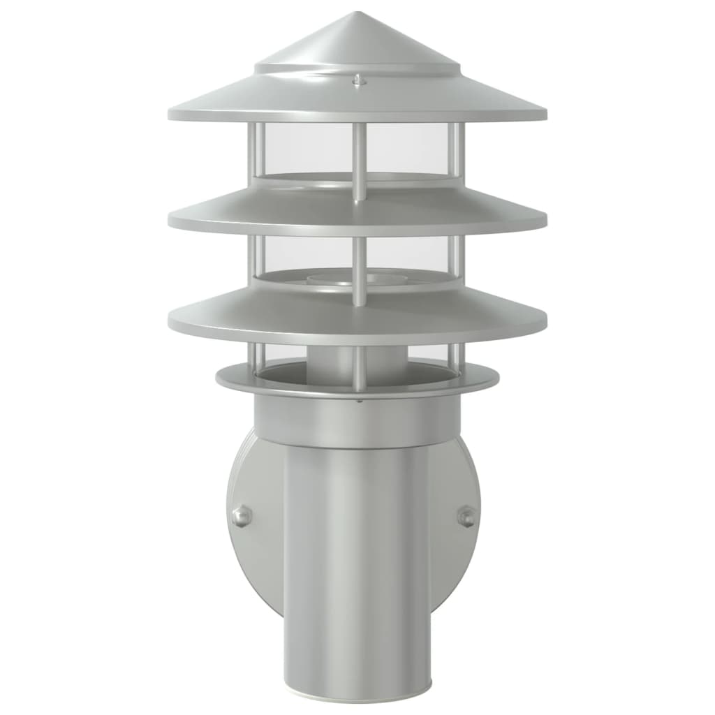 vidaXL Outdoor Wall Lights 2pcs Silver Stainless Steel - 11538