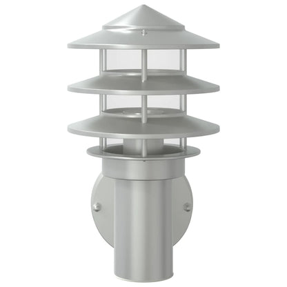 vidaXL Outdoor Wall Lights 2pcs Silver Stainless Steel - 11538