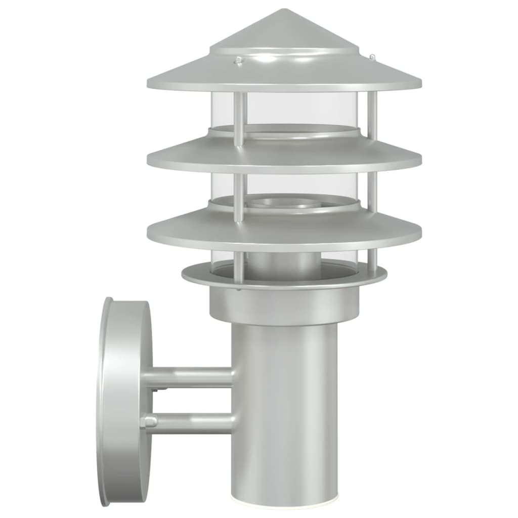 vidaXL Outdoor Wall Lights 2pcs Silver Stainless Steel - 11538