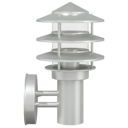 vidaXL Outdoor Wall Lights 2pcs Silver Stainless Steel - 11538