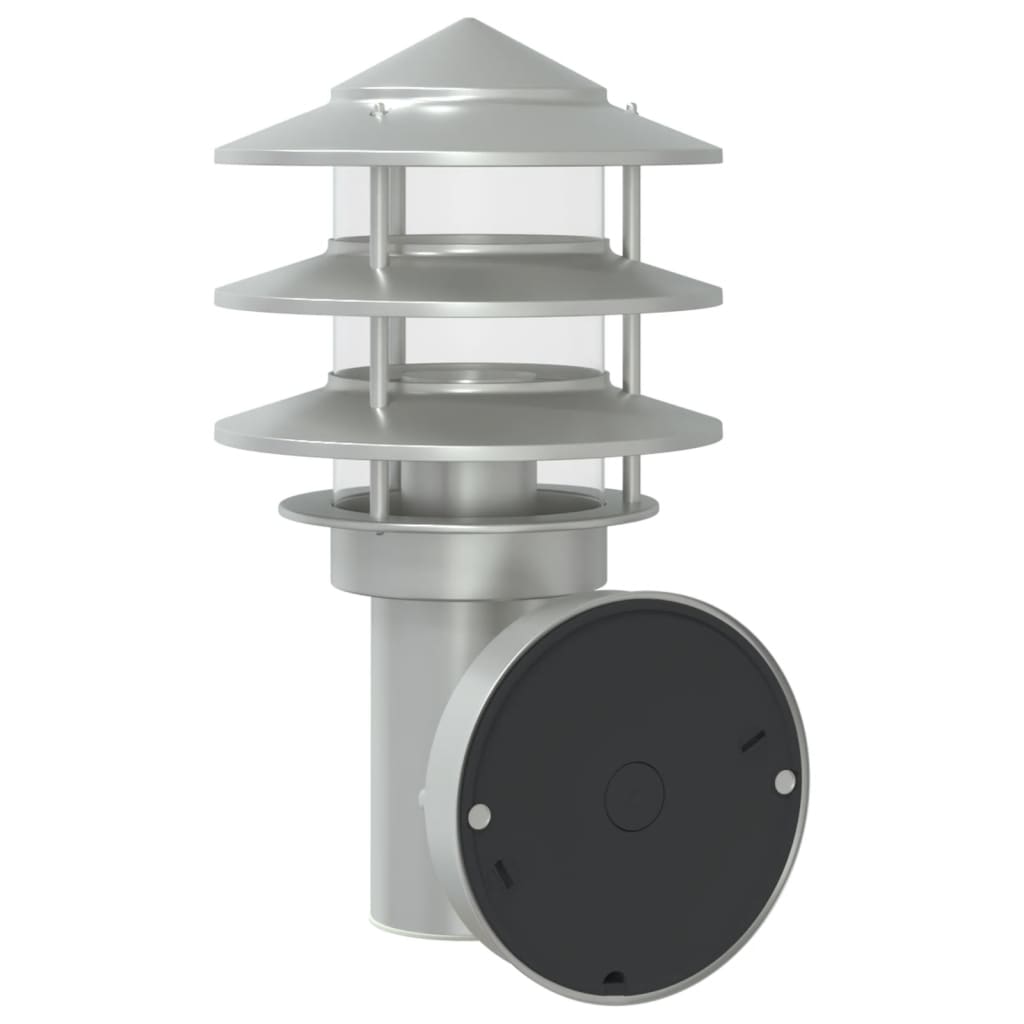 vidaXL Outdoor Wall Lights 2pcs Silver Stainless Steel - 11538