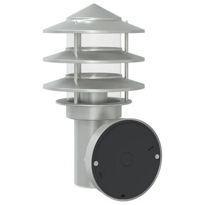 vidaXL Outdoor Wall Lights 2pcs Silver Stainless Steel - 11538