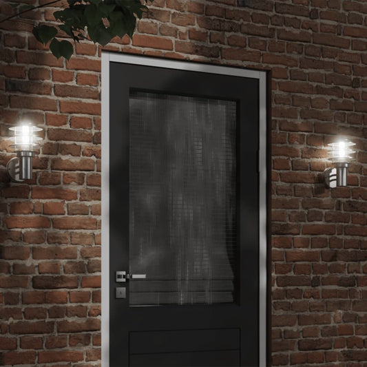vidaXL Outdoor Wall Lights 2pcs Silver Stainless Steel - 11538