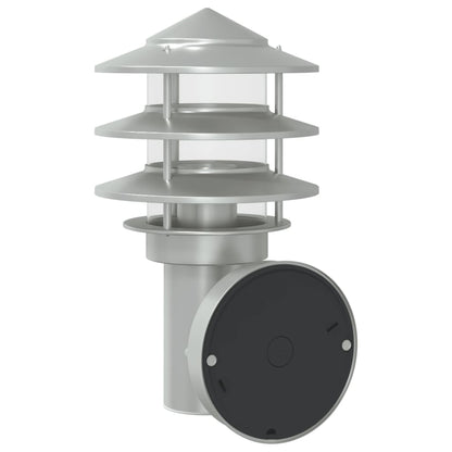 vidaXL Outdoor Wall Light with Sensor Silver Stainless Steel - 11539