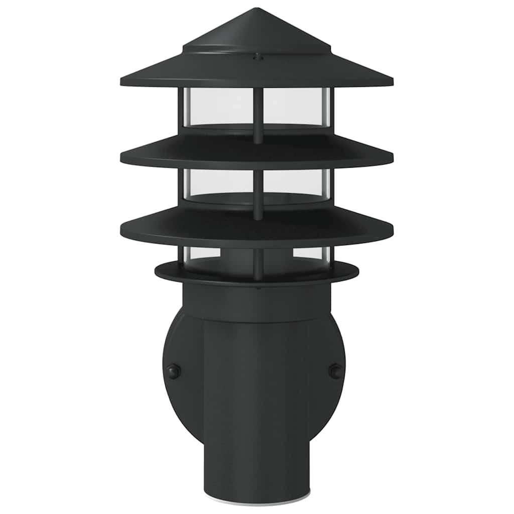 vidaXL Outdoor Wall Light Black Stainless Steel - 11552