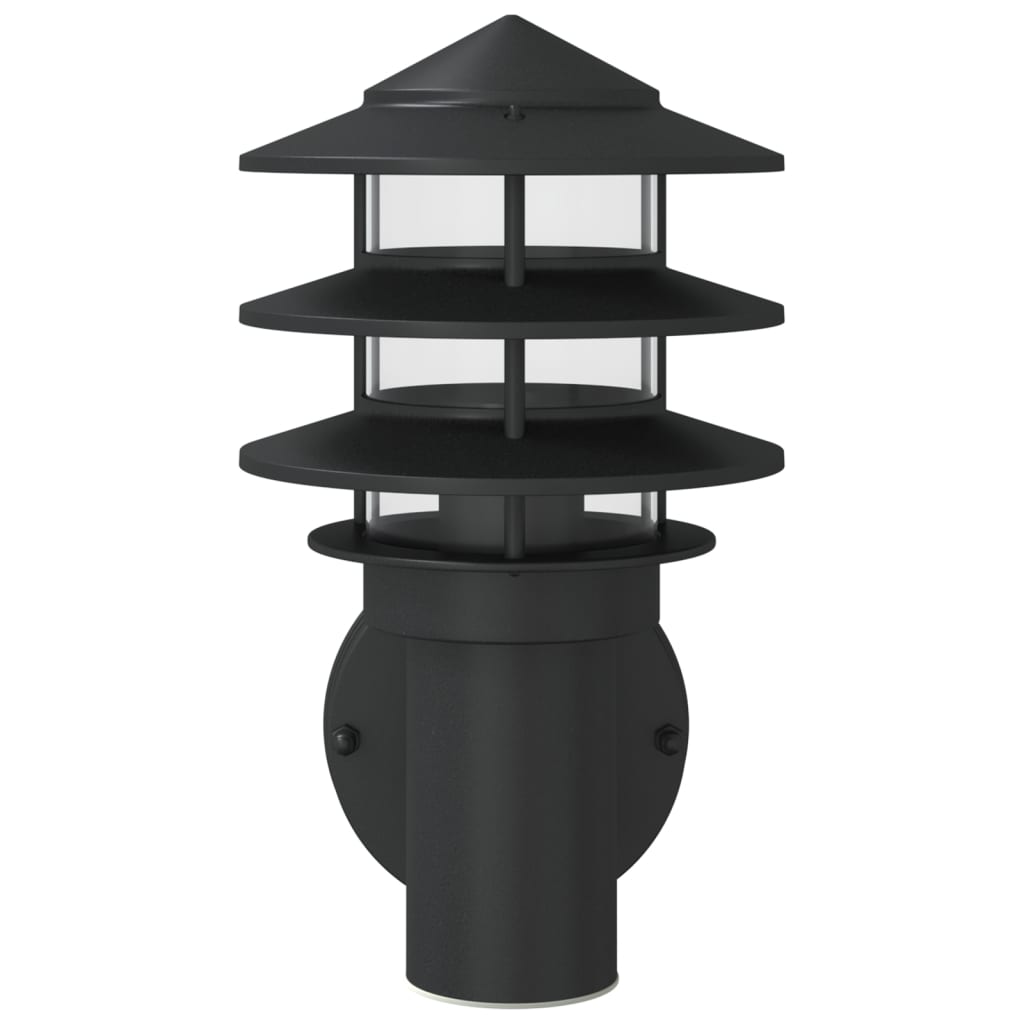 vidaXL Outdoor Wall Lights 2pcs Black Stainless Steel - 11555