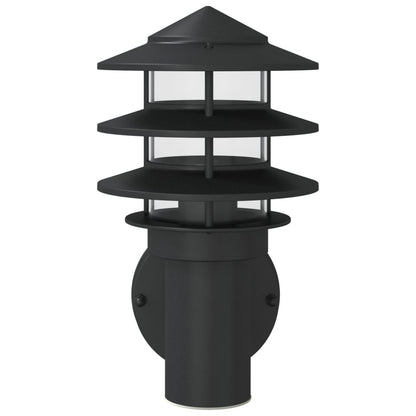 vidaXL Outdoor Wall Lights 2pcs Black Stainless Steel - 11555