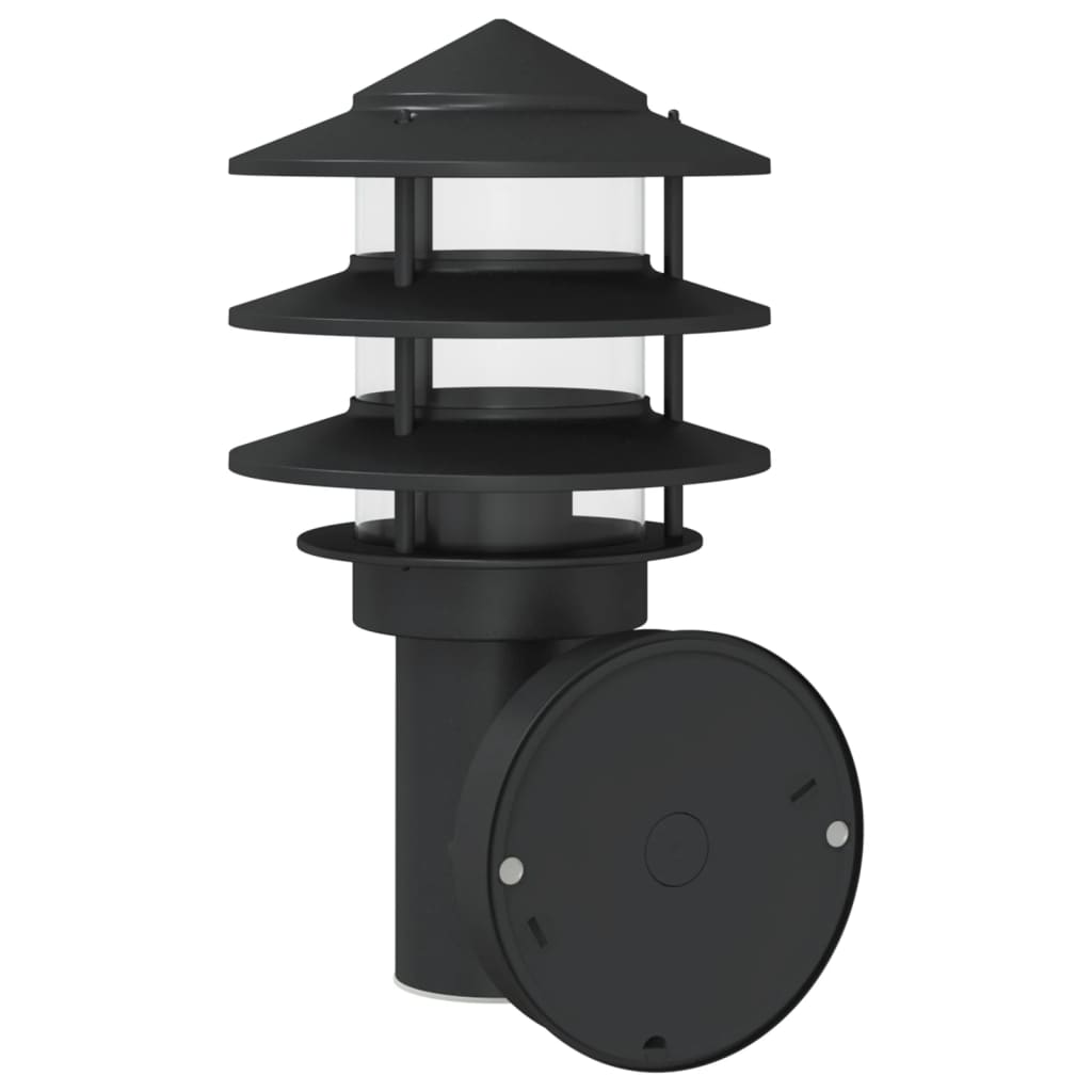 vidaXL Outdoor Wall Lights 2pcs Black Stainless Steel - 11555