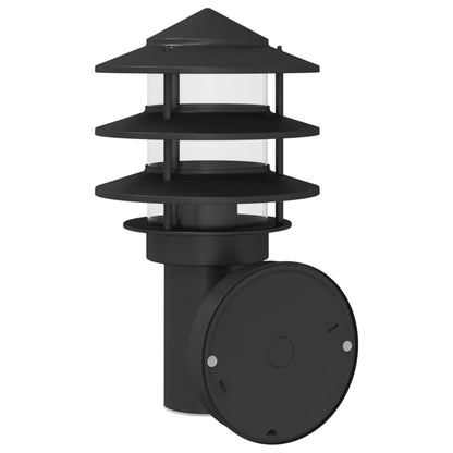 vidaXL Outdoor Wall Lights 2pcs Black Stainless Steel - 11555