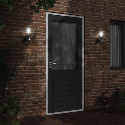 vidaXL Outdoor Wall Lights with Sensors 2pcs Black Stainless Steel - 11561