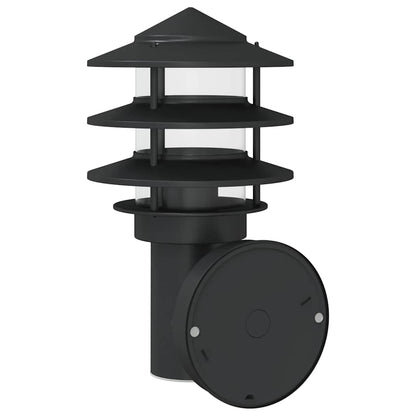 vidaXL Outdoor Wall Lights with Sensors 2pcs Black Stainless Steel - 11561