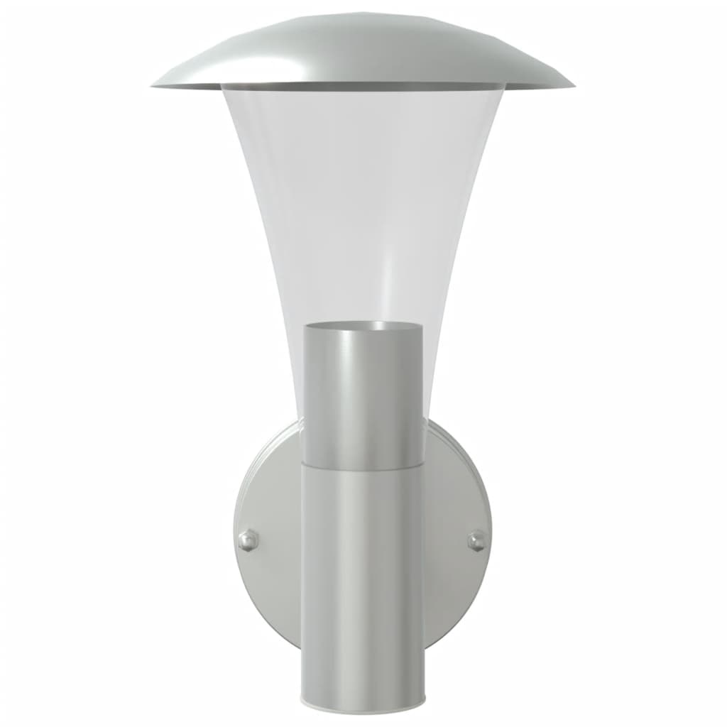 vidaXL Outdoor Wall Lights 2pcs Silver Stainless Steel - 11566