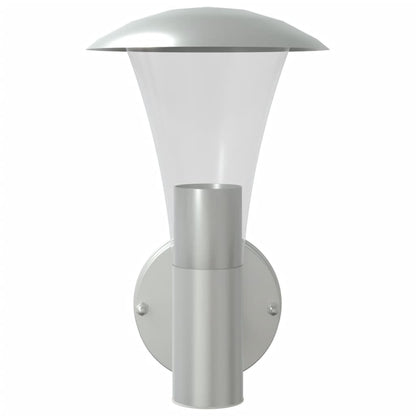 vidaXL Outdoor Wall Lights 2pcs Silver Stainless Steel - 11566