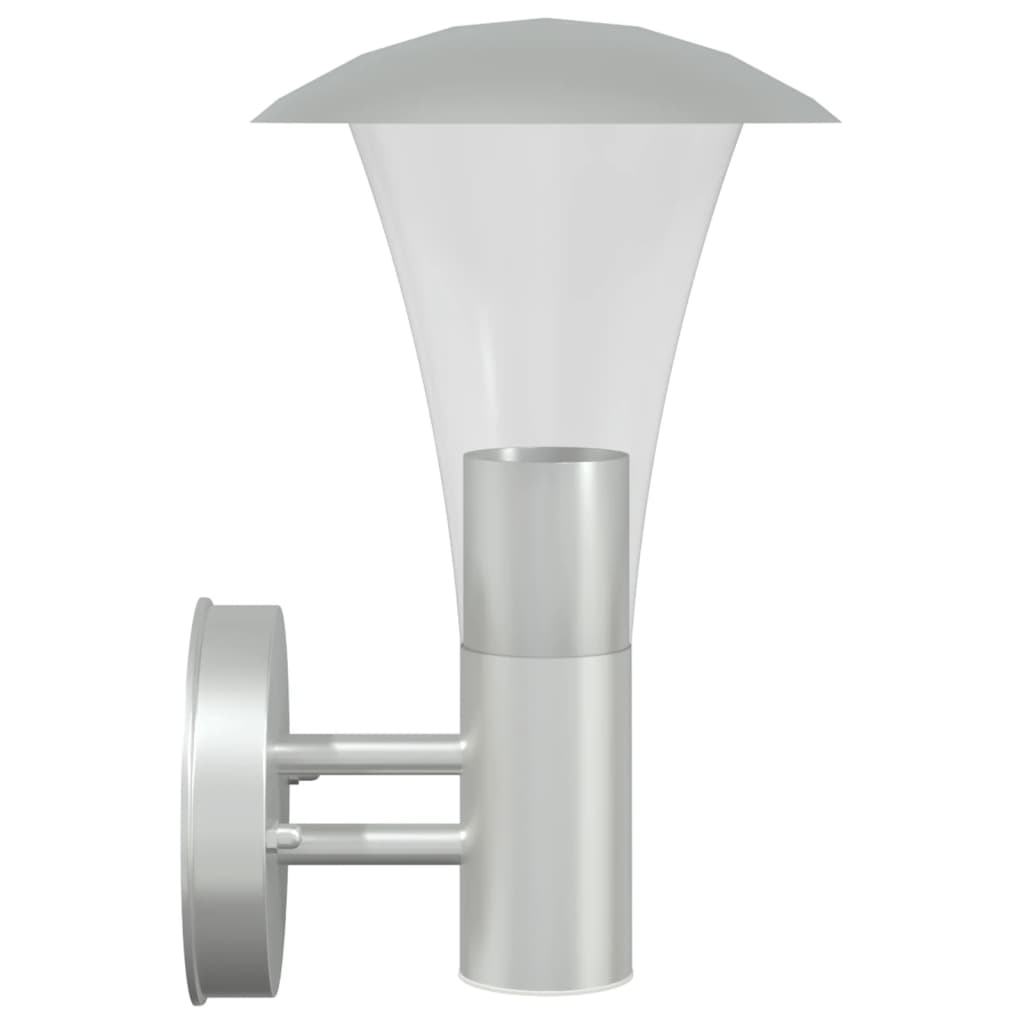vidaXL Outdoor Wall Lights 2pcs Silver Stainless Steel - 11566