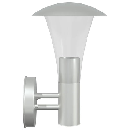 vidaXL Outdoor Wall Lights 2pcs Silver Stainless Steel - 11566