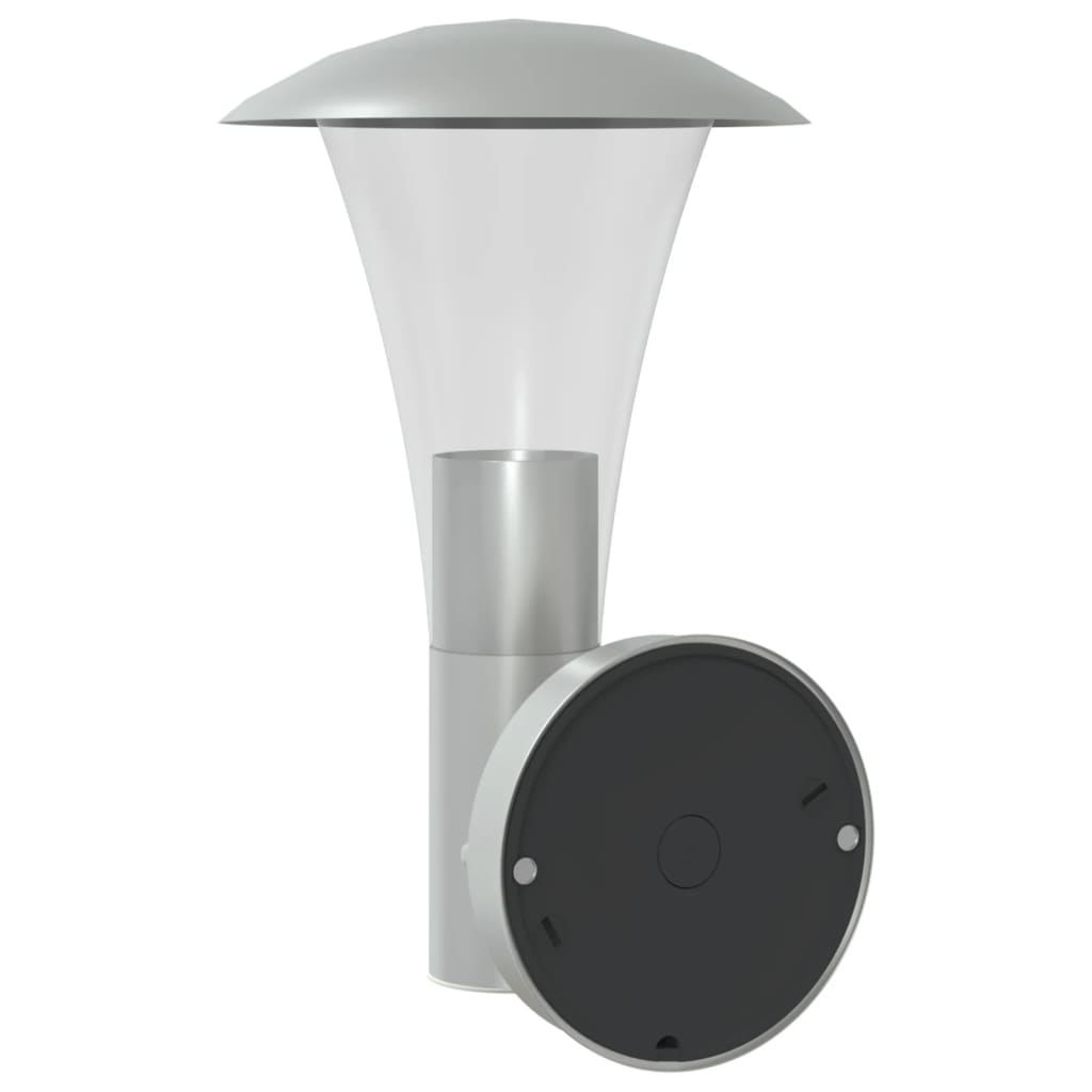 vidaXL Outdoor Wall Light with Sensor Silver Stainless Steel - 11567