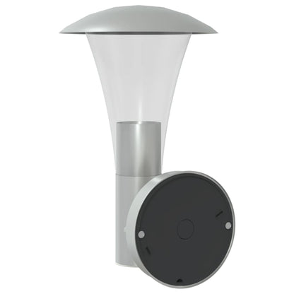 vidaXL Outdoor Wall Light with Sensor Silver Stainless Steel - 11567