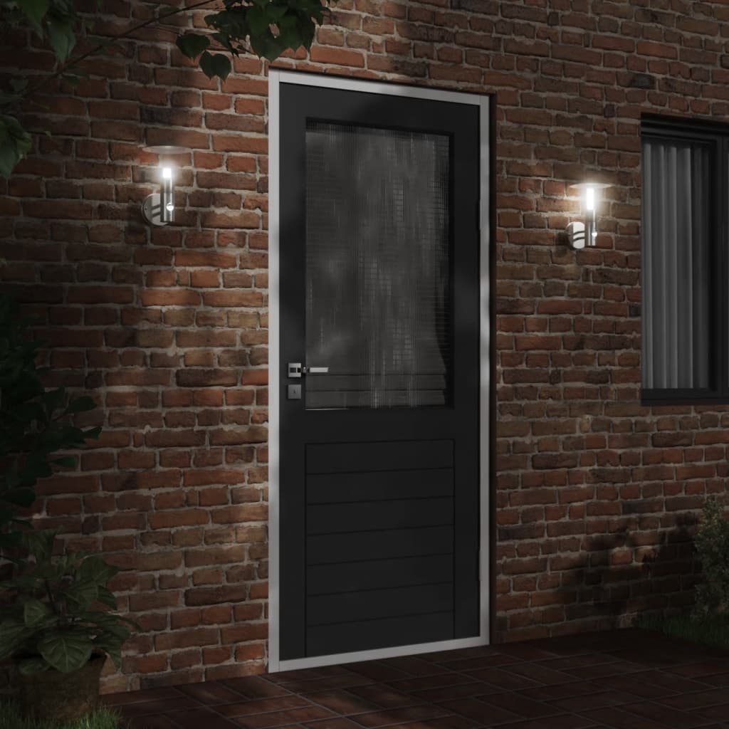 vidaXL Outdoor Wall Lights with Sensors 2pcs Silver Stainless Steel