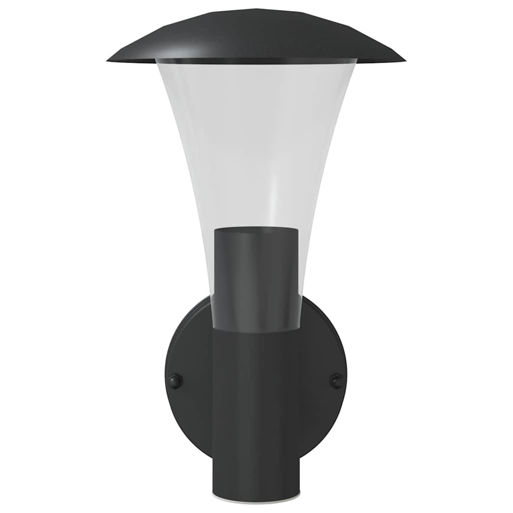 vidaXL Outdoor Wall Lights 2pcs Black Stainless Steel