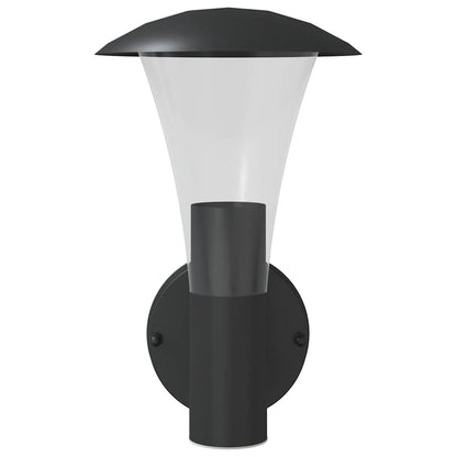 vidaXL Outdoor Wall Lights 2pcs Black Stainless Steel
