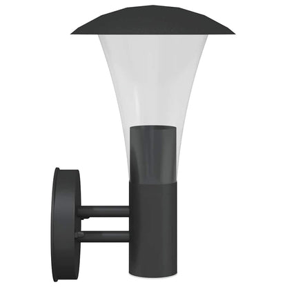 vidaXL Outdoor Wall Lights 2pcs Black Stainless Steel