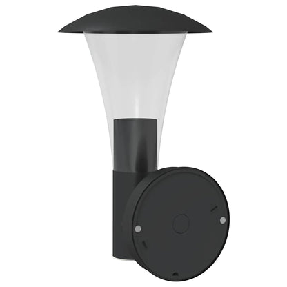 vidaXL Outdoor Wall Lights with Sensors 2pcs Black Stainless Steel
