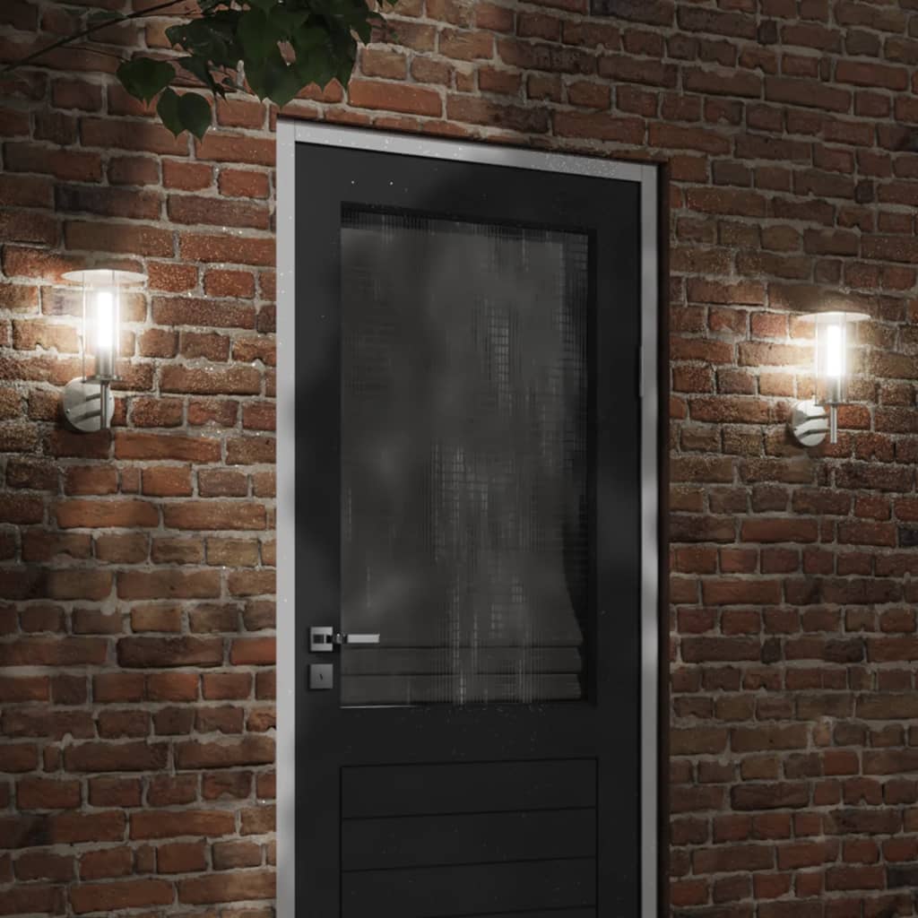 vidaXL Outdoor Wall Light Silver Stainless Steel - 11590