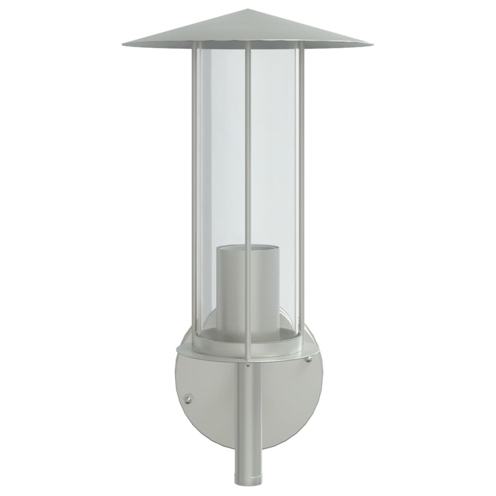 vidaXL Outdoor Wall Lights 2pcs Silver Stainless Steel