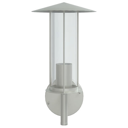 vidaXL Outdoor Wall Lights 2pcs Silver Stainless Steel