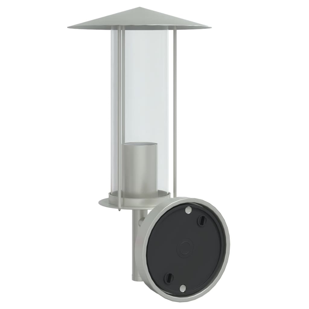 vidaXL Outdoor Wall Lights 2pcs Silver Stainless Steel