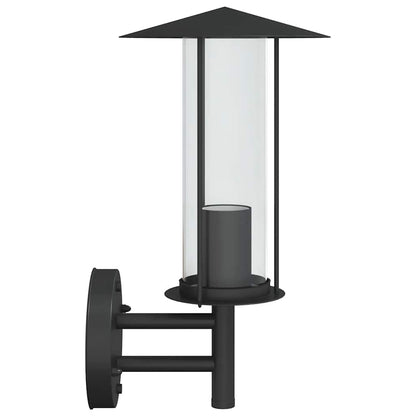 vidaXL Outdoor Wall Lights 2pcs Black Stainless Steel - 11613