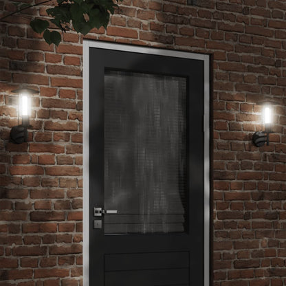 vidaXL Outdoor Wall Lights 2pcs Black Stainless Steel - 11613