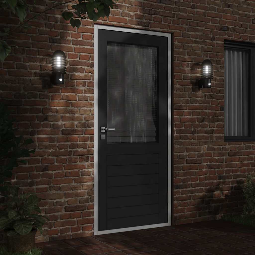 vidaXL Outdoor Wall Light with Sensor Black Stainless Steel - 11654