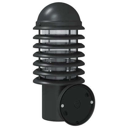 vidaXL Outdoor Wall Lights with Sensors 2pcs Black Stainless Steel - 11645