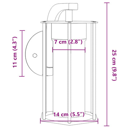 vidaXL Outdoor Wall Light Black Stainless Steel - 11644