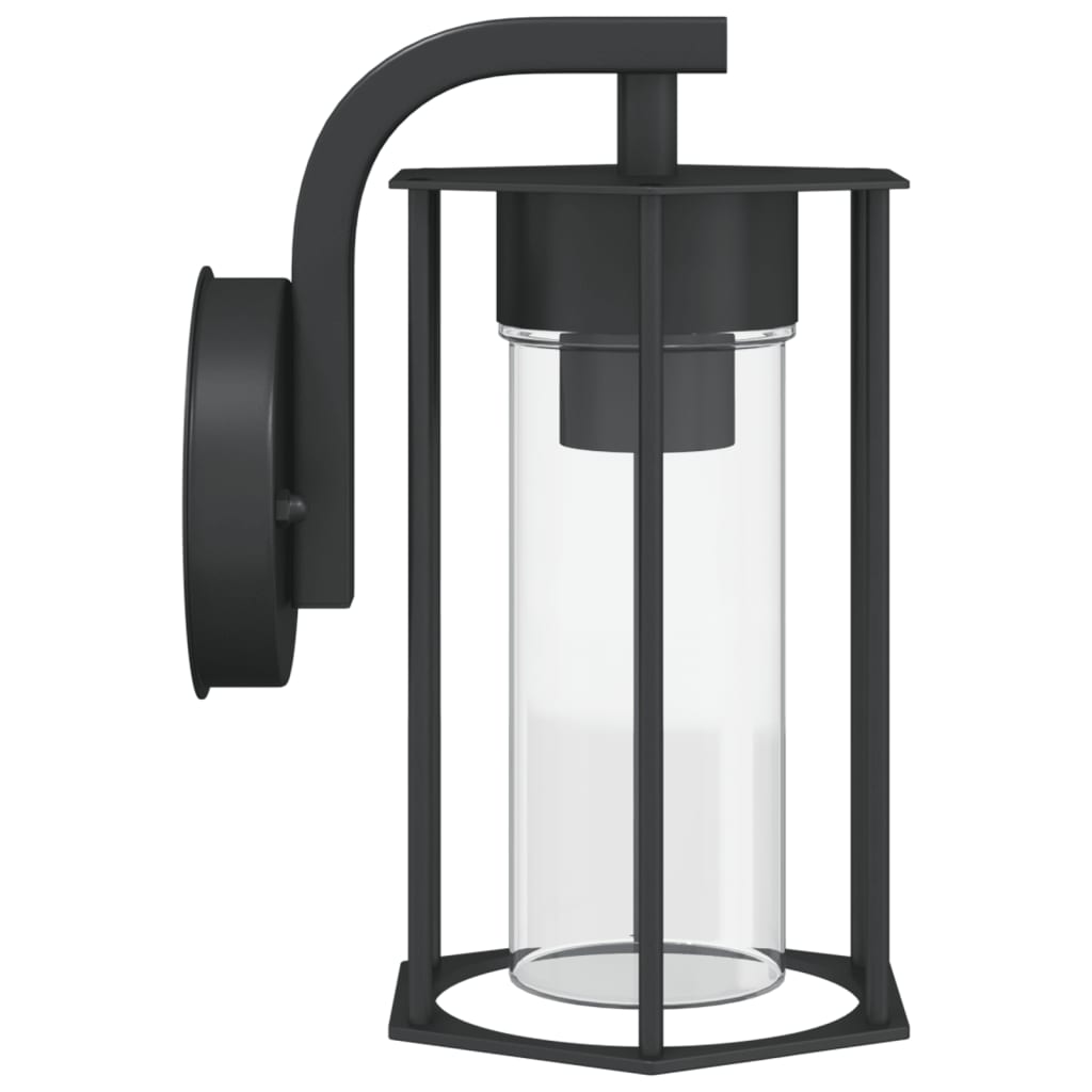 vidaXL Outdoor Wall Lights 2pcs Black Stainless Steel - 11633