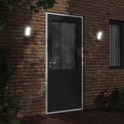 vidaXL Outdoor LED Wall Lights 2pcs Black Die-cast Aluminium - 11682